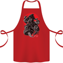 Magic Mushrooms Weed Japanese Alien Cotton Apron 100% Organic Red