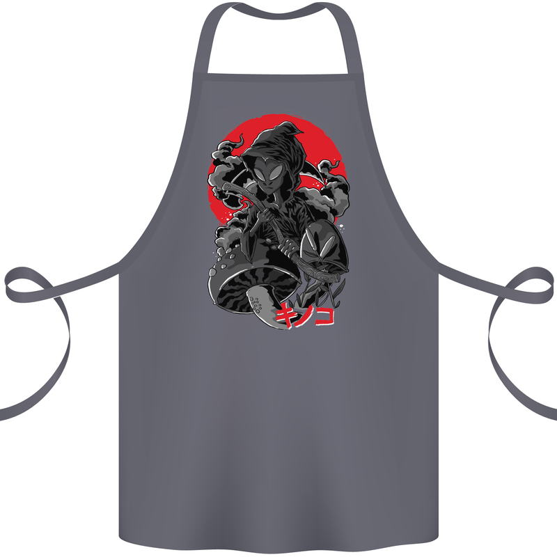 Magic Mushrooms Weed Japanese Alien Cotton Apron 100% Organic Steel