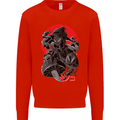 Magic Mushrooms Weed Japanese Alien Kids Sweatshirt Jumper Bright Red