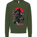 Magic Mushrooms Weed Japanese Alien Kids Sweatshirt Jumper Forest Green