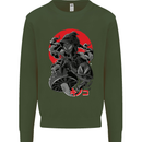 Magic Mushrooms Weed Japanese Alien Kids Sweatshirt Jumper Forest Green