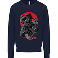 Magic Mushrooms Weed Japanese Alien Kids Sweatshirt Jumper Navy Blue