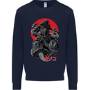 Magic Mushrooms Weed Japanese Alien Kids Sweatshirt Jumper Navy Blue