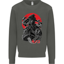 Magic Mushrooms Weed Japanese Alien Kids Sweatshirt Jumper Storm Grey
