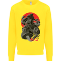 Magic Mushrooms Weed Japanese Alien Kids Sweatshirt Jumper Yellow
