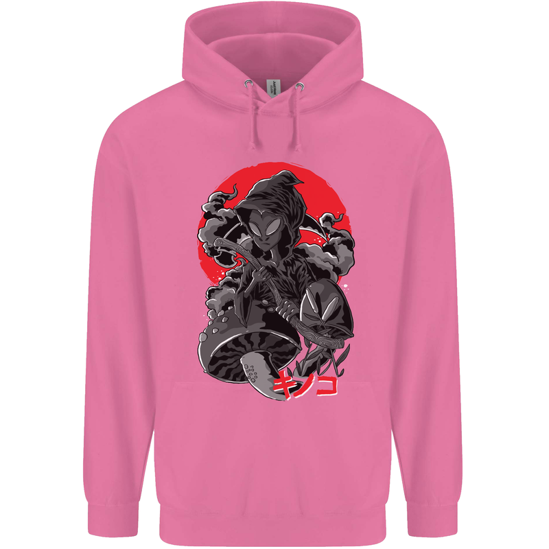 Magic Mushrooms Weed Japanese Alien Mens 80% Cotton Hoodie Azelea