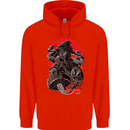 Magic Mushrooms Weed Japanese Alien Mens 80% Cotton Hoodie Bright Red