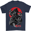 Magic Mushrooms Weed Japanese Alien Mens T-Shirt Cotton Gildan Navy Blue