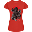 Magic Mushrooms Weed Japanese Alien Womens Petite Cut T-Shirt Red