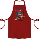 Magical Ramen Noodles Witch Halloween Cotton Apron 100% Organic Maroon
