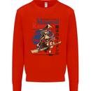 Magical Ramen Noodles Witch Halloween Mens Sweatshirt Jumper Bright Red