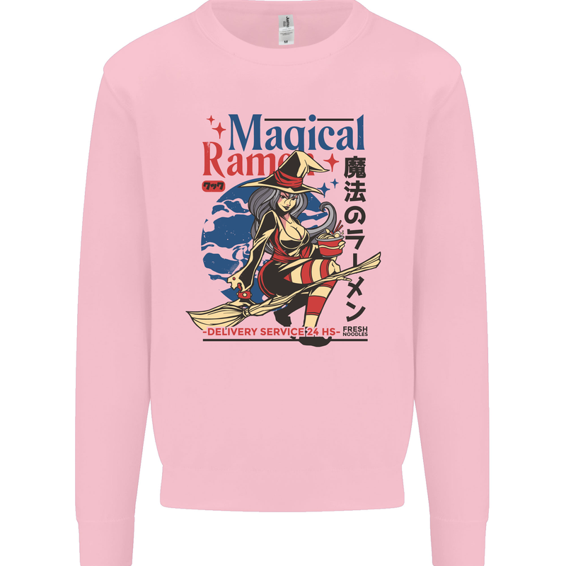 Magical Ramen Noodles Witch Halloween Mens Sweatshirt Jumper Light Pink