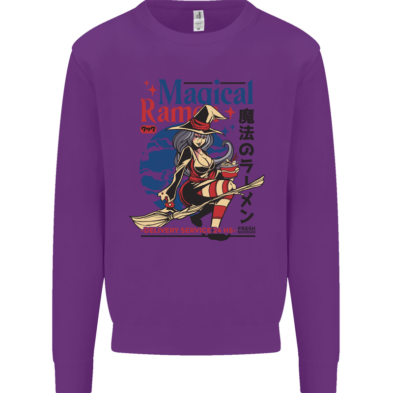 Magical Ramen Noodles Witch Halloween Mens Sweatshirt Jumper Purple