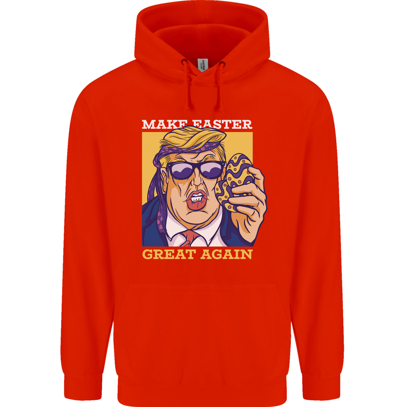 Make Easter Great Again Funny Donald Trump Childrens Kids Hoodie Bright Red