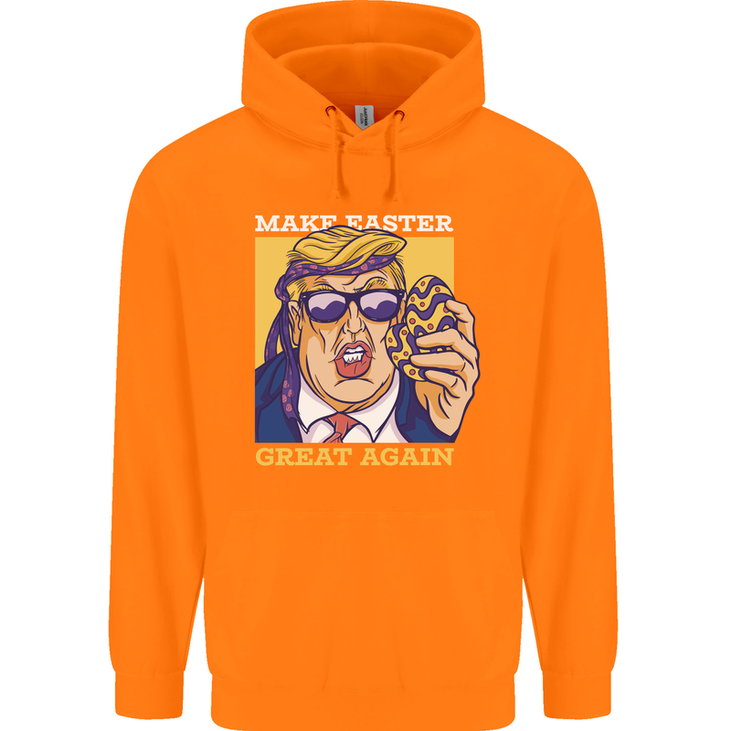 Make Easter Great Again Funny Donald Trump Childrens Kids Hoodie Orange