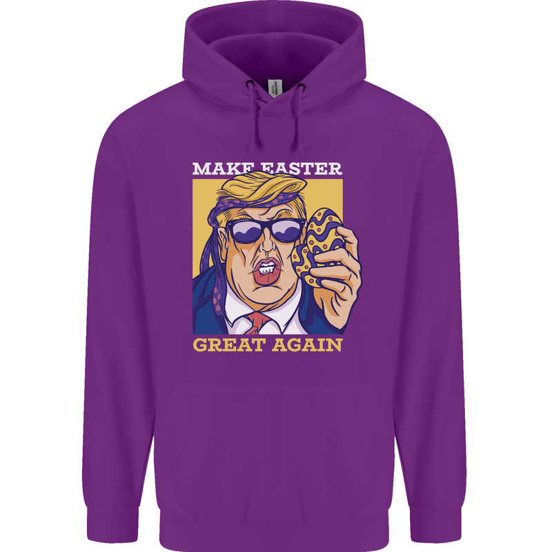 Make Easter Great Again Funny Donald Trump Childrens Kids Hoodie Purple