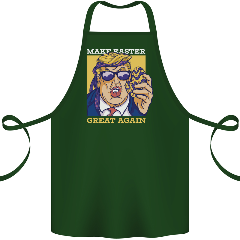 Make Easter Great Again Funny Donald Trump Cotton Apron 100% Organic Forest Green
