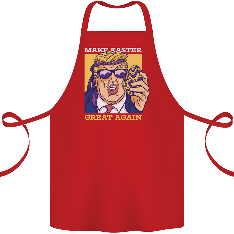 Make Easter Great Again Funny Donald Trump Cotton Apron 100% Organic Red