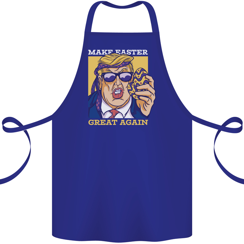 Make Easter Great Again Funny Donald Trump Cotton Apron 100% Organic Royal Blue