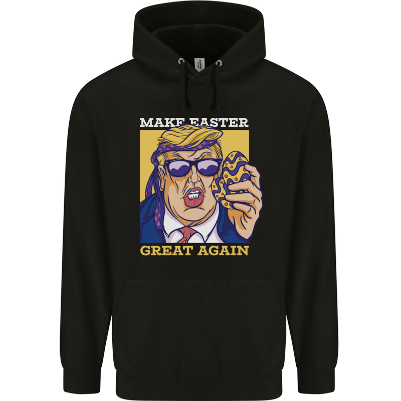 Make Easter Great Again Funny Donald Trump Mens 80% Cotton Hoodie Black