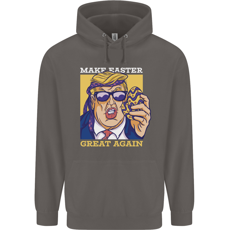 Make Easter Great Again Funny Donald Trump Mens 80% Cotton Hoodie Charcoal