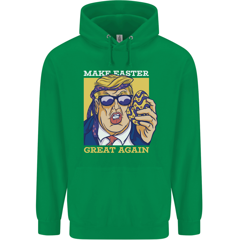 Make Easter Great Again Funny Donald Trump Mens 80% Cotton Hoodie Irish Green