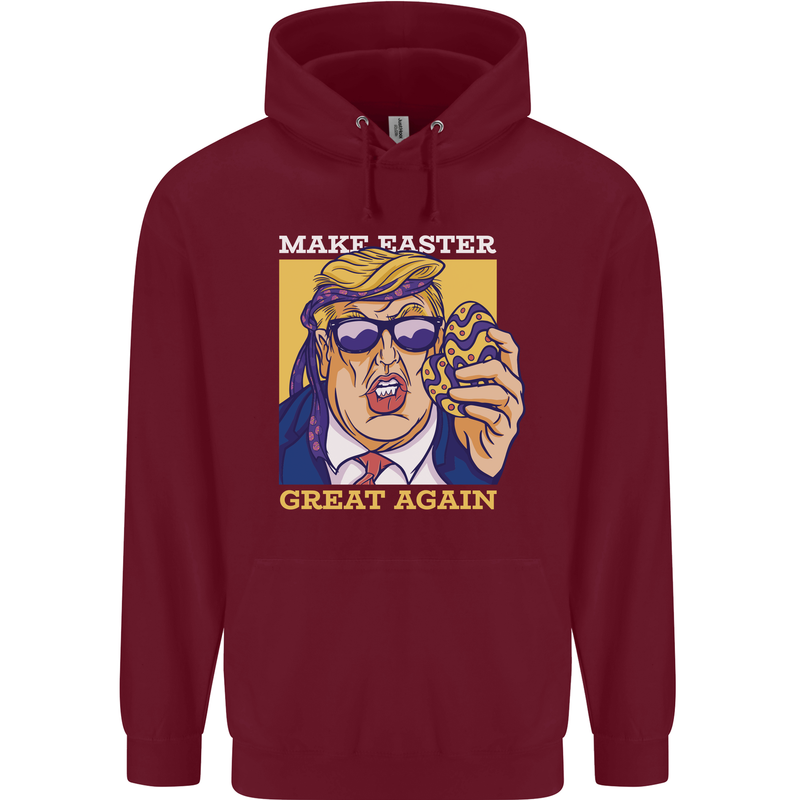 Make Easter Great Again Funny Donald Trump Mens 80% Cotton Hoodie Maroon