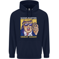 Make Easter Great Again Funny Donald Trump Mens 80% Cotton Hoodie Navy Blue