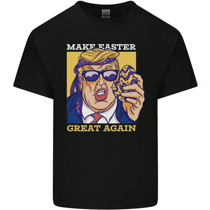 Make Easter Great Again Funny Donald Trump Mens Cotton T-Shirt Tee Top Black