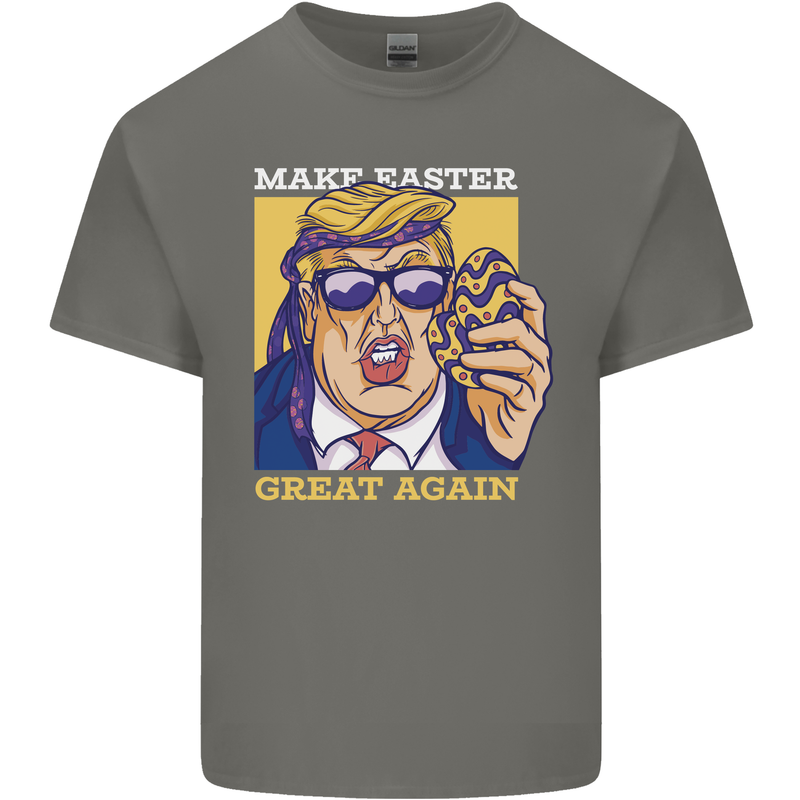 Make Easter Great Again Funny Donald Trump Mens Cotton T-Shirt Tee Top Charcoal