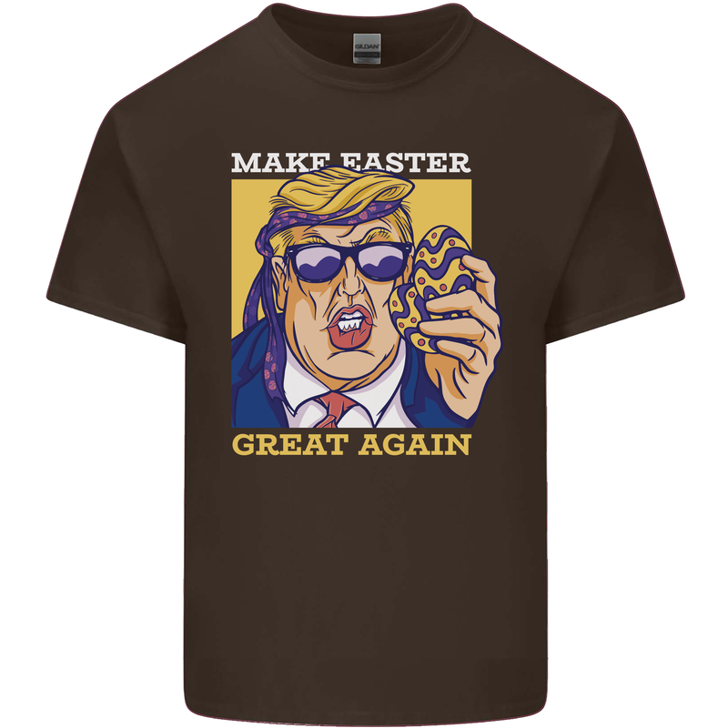 Make Easter Great Again Funny Donald Trump Mens Cotton T-Shirt Tee Top Dark Chocolate