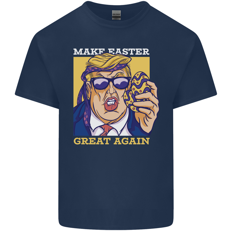 Make Easter Great Again Funny Donald Trump Mens Cotton T-Shirt Tee Top Navy Blue