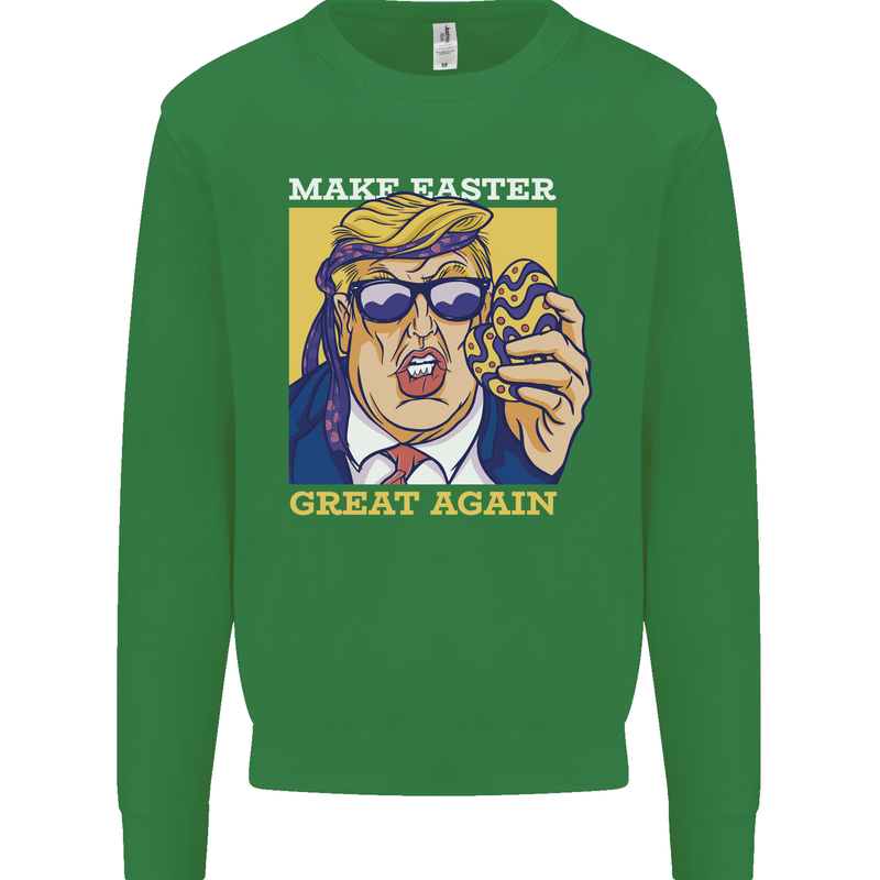 Make Easter Great Again Funny Donald Trump Mens Sweatshirt Jumper Irish Green