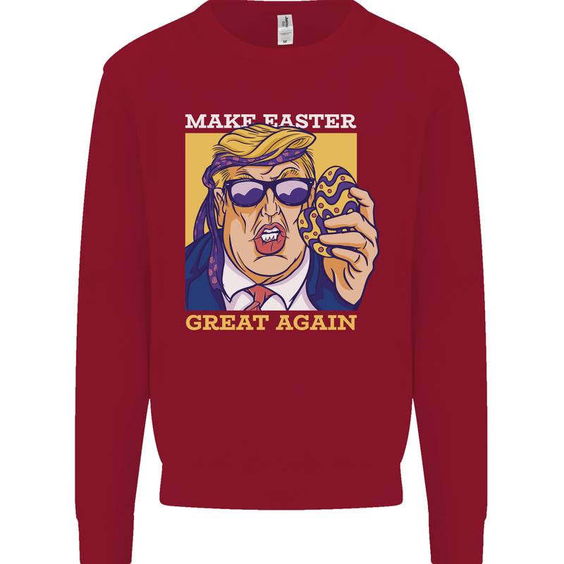 Make Easter Great Again Funny Donald Trump Mens Sweatshirt Jumper Red