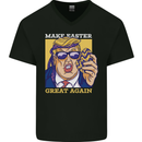 Make Easter Great Again Funny Donald Trump Mens V-Neck Cotton T-Shirt Black