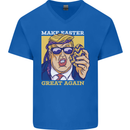 Make Easter Great Again Funny Donald Trump Mens V-Neck Cotton T-Shirt Royal Blue