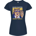 Make Easter Great Again Funny Donald Trump Womens Petite Cut T-Shirt Navy Blue