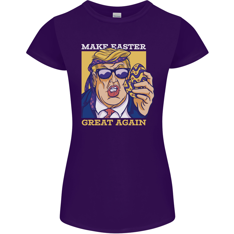 Make Easter Great Again Funny Donald Trump Womens Petite Cut T-Shirt Purple