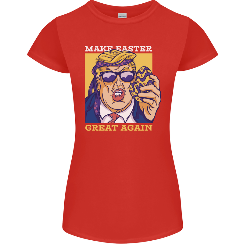 Make Easter Great Again Funny Donald Trump Womens Petite Cut T-Shirt Red