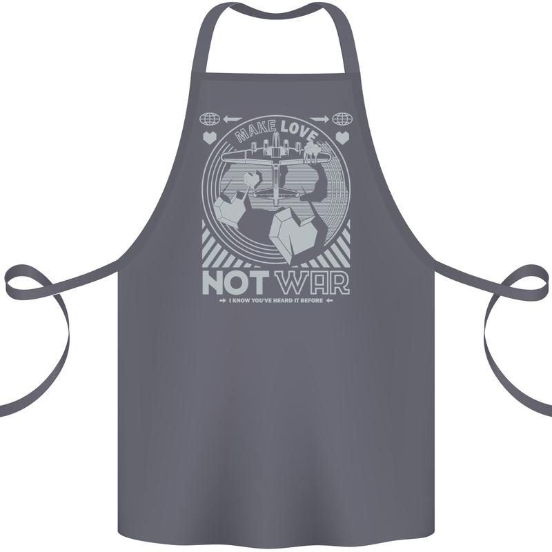 Make Love Not War World Peace Anti Cotton Apron 100% Organic Steel