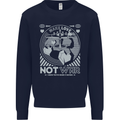 Make Love Not War World Peace Anti Mens Sweatshirt Jumper Navy Blue
