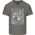 Make Love Not War World Peace Anti Mens V-Neck Cotton T-Shirt Charcoal