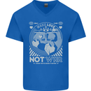 Make Love Not War World Peace Anti Mens V-Neck Cotton T-Shirt Royal Blue