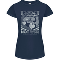 Make Love Not War World Peace Anti Womens Petite Cut T-Shirt Navy Blue