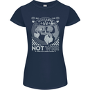 Make Love Not War World Peace Anti Womens Petite Cut T-Shirt Navy Blue