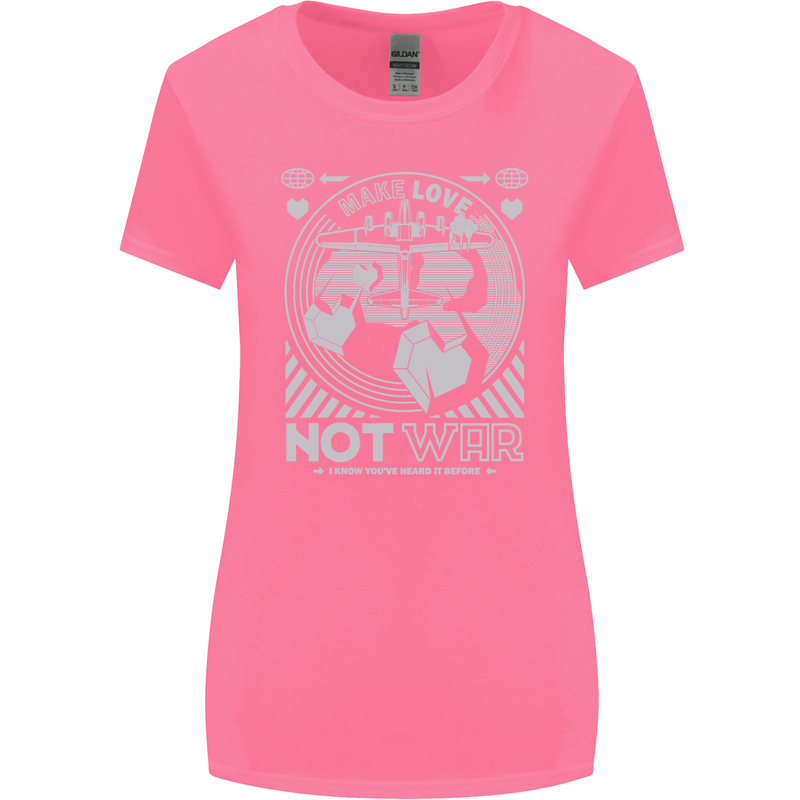 Make Love Not War World Peace Anti Womens Wider Cut T-Shirt Azalea