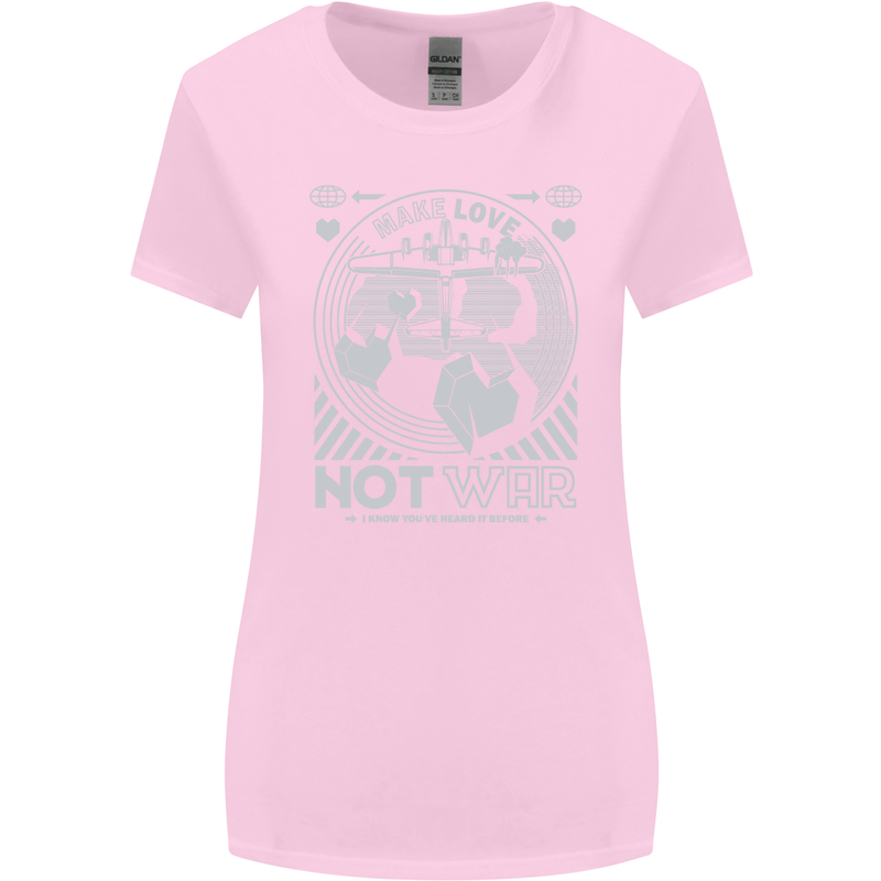 Make Love Not War World Peace Anti Womens Wider Cut T-Shirt Light Pink