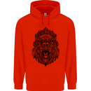 Mandala Art Ape Childrens Kids Hoodie Bright Red
