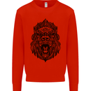 Mandala Art Ape Kids Sweatshirt Jumper Bright Red