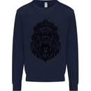 Mandala Art Ape Kids Sweatshirt Jumper Navy Blue